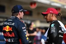 (L to R): Winner Max Verstappen (NLD) Red Bull Racing in Sprint parc ferme with second placed Lewis Hamilton (GBR) Mercedes